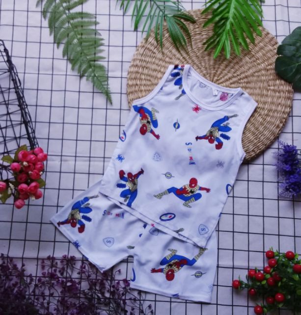 Combo 4b lanh bé trai ba lỗ, tay ngắn 6-9kg