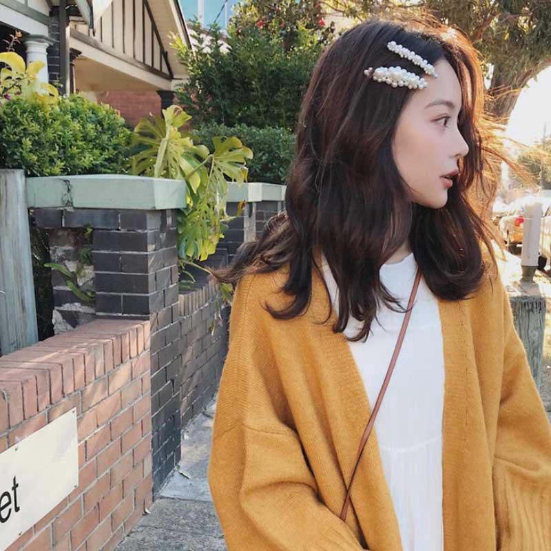 Kẹp tóc ngọc trai phong cách Hàn Quốc