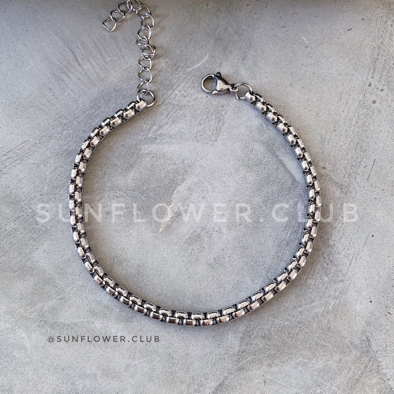 Vòng tay Xích mảnh đơn giản lắc tay thép không gỉ không bay màu 12 13