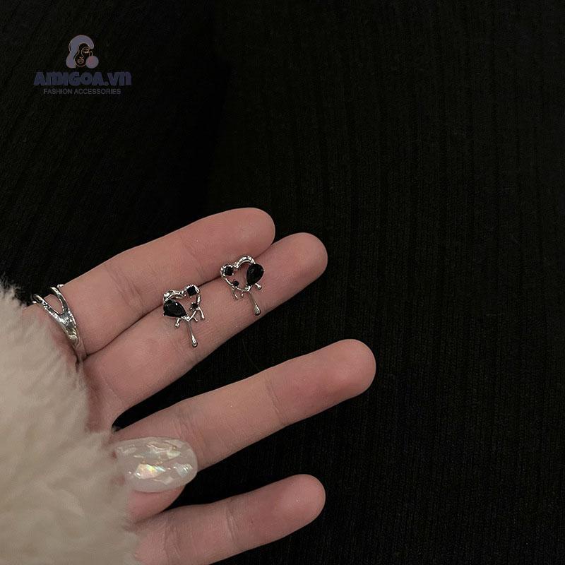 ✨✨ Bông tai mạ bạc 925 hình trái tim thời trang phong cách Hàn Quốc cho nữ