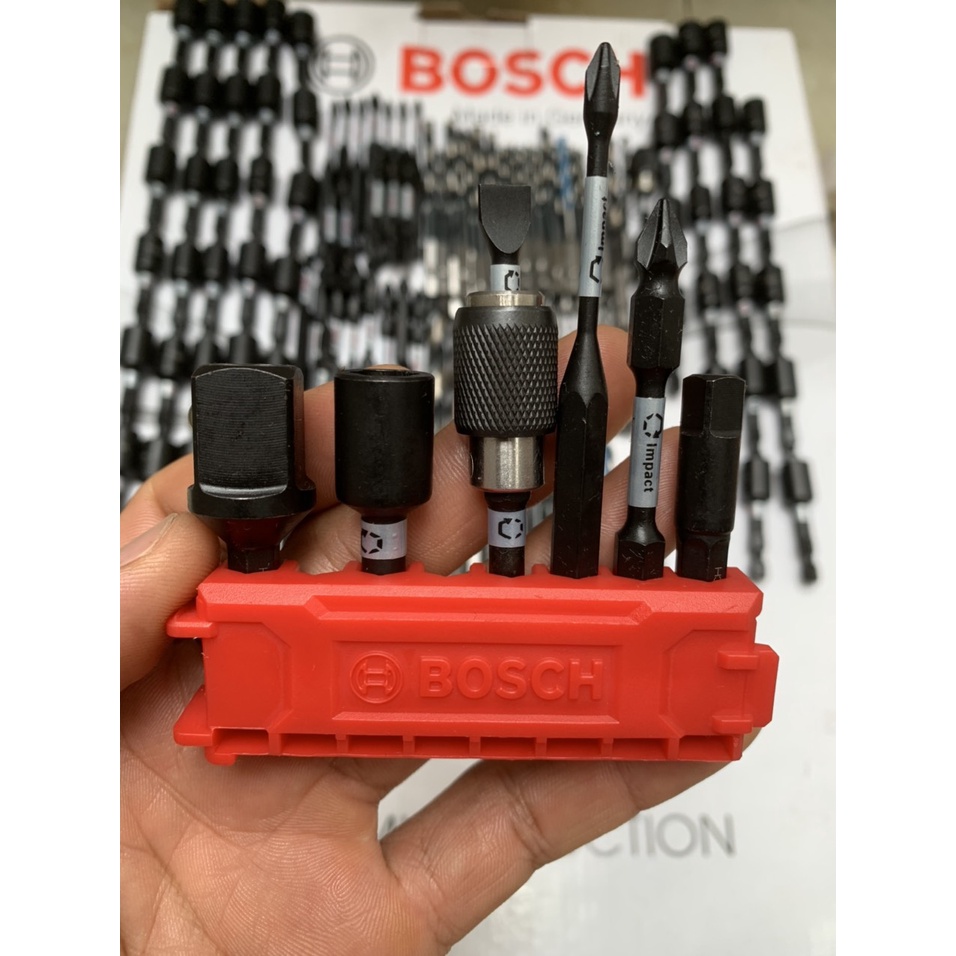 Bộ mũi vít PH1 PH2 SL8 đầu chuyển bu lông 1/4 3/8 1/2  đầu bắn tôn 1/4 5/16 10ly Bosch
