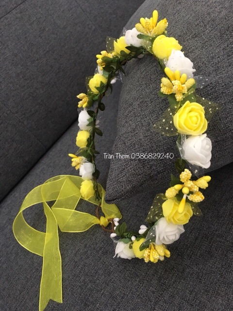 ( Sẵn ) Vòng hoa đội đầu kỉ yếu phối nhuỵ nhũ cực xinh