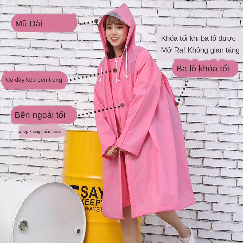 ❏Áo mưa Phụ nữ Người lớn Đi bộ đường dài toàn thân khoác nam xe đạp điện Poncho Trẻ em '