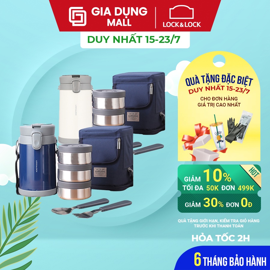 Bộ Hộp Cơm Giữ Nhiệt Easy Take Lunch Box Lock&Lock (2000ml) LHC8039