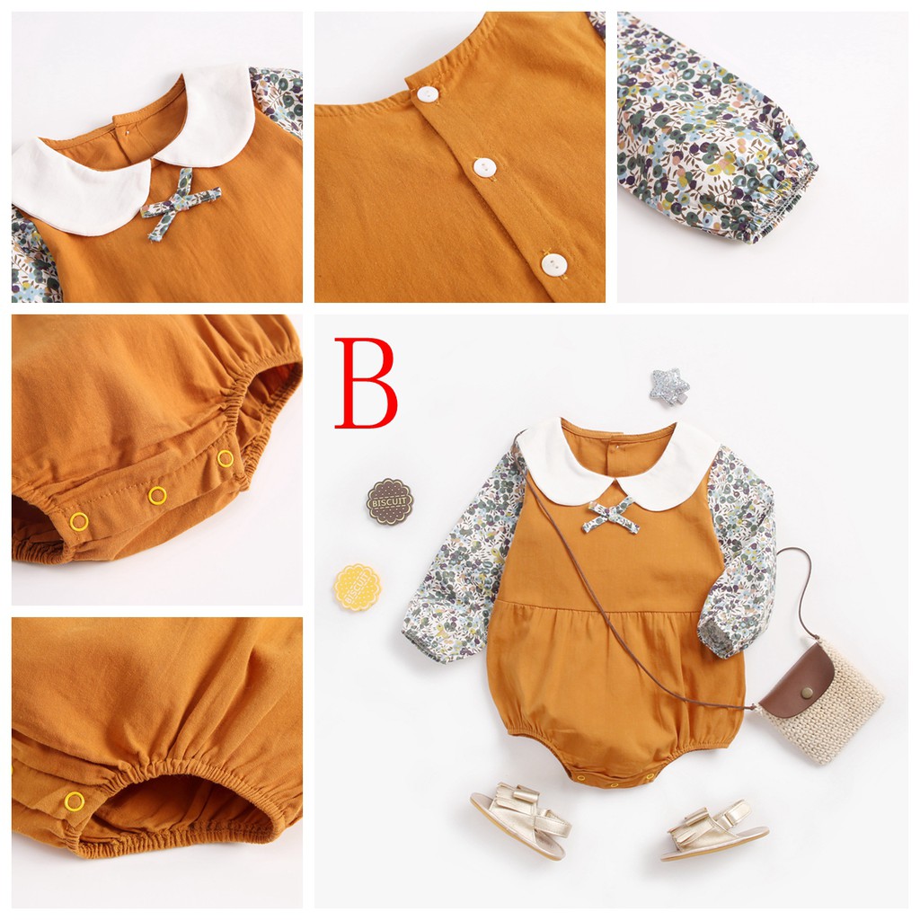 Bộ Áo Liền Quần Sanlutoz Bằng Chất Liệu Cotton Dài Tay Phong Cách Công Chúa Dành Cho Bé Gái