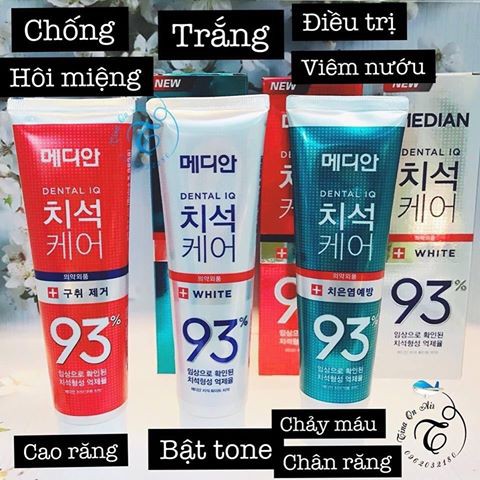 [Chính hãng] Kem đánh răng Median 93% Toothpaste Hàn Quốc 120g