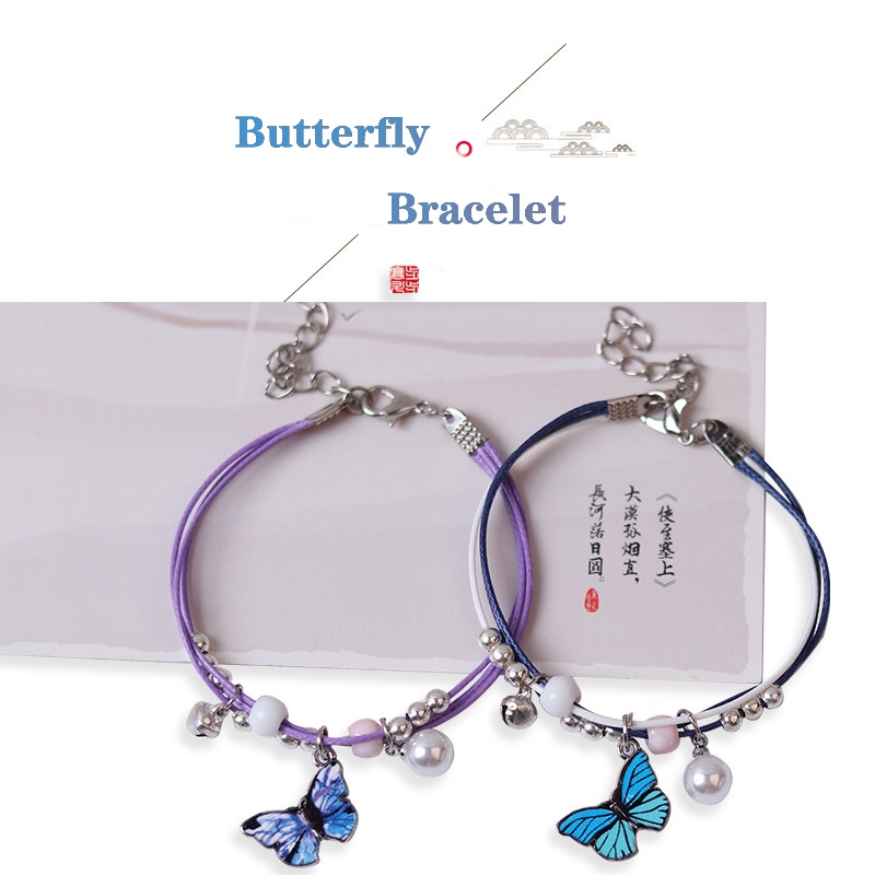 Vòng Tay Nhiều Lớp Mặt Hình Bướm Thời Trang Cho Nữ