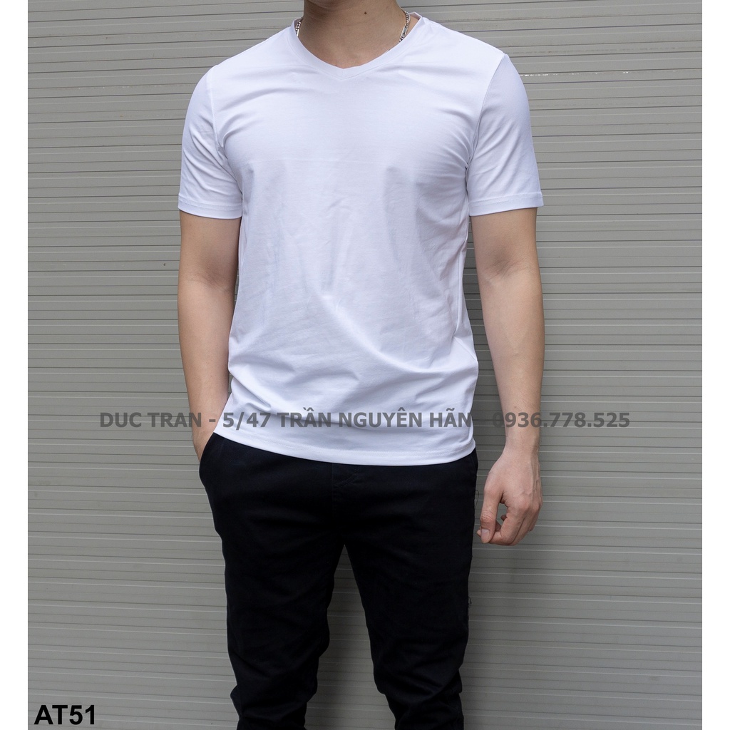 Áo thun trơn cổ tim - Chất cotton 100% thoáng mát, thấm hút mồ hôi, co giãn tốt, form slimfit vs 6 màu dễ mix