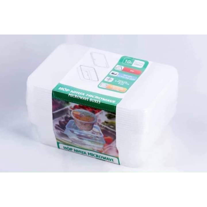 Combo 10 hộp nhựa chữ nhật, hộp nhựa tròn cao cấp kèm nắp