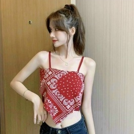 Áo 2 dây thổ cẩm 2 lớp kèm mút cực xinh , chất thun bozip dày dặn