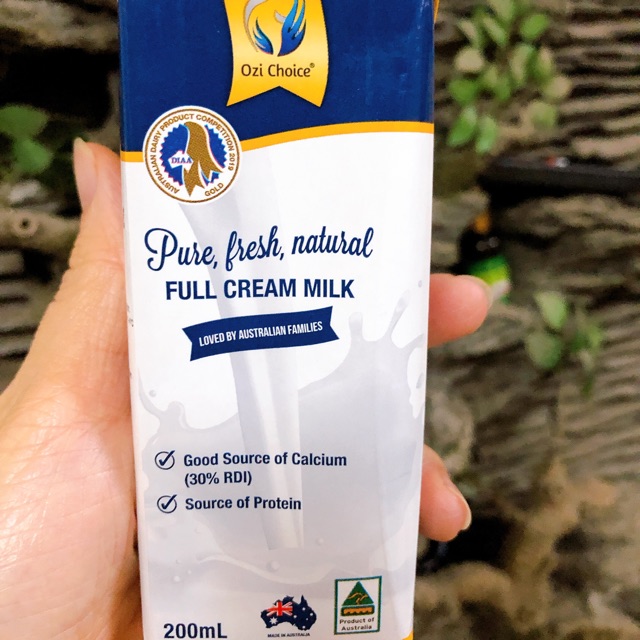 Sữa tươi nguyên kem Ozi Choice của Úc (thùng 24 hộp 200ml)