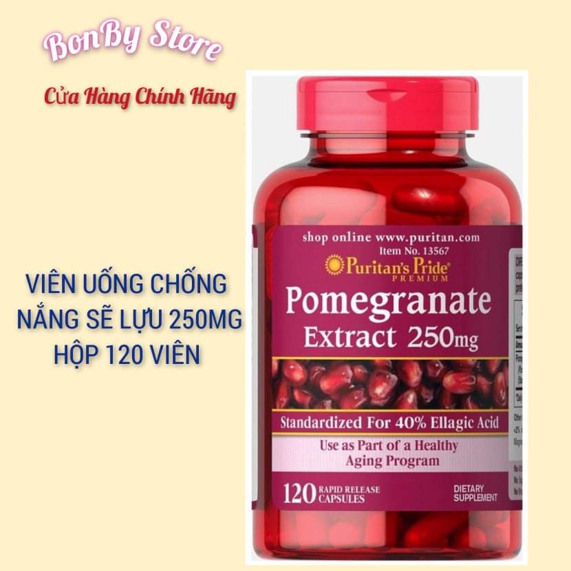 Viên uống chống nắng lựu 250mg Puritan Pride- 120 viên