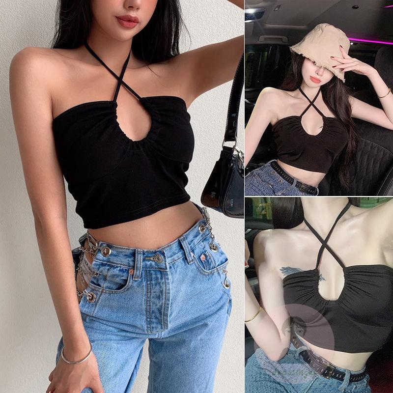 Áo Nữ Không Tay Hở Lưng Màu Đen Thời Trang Mùa Hè