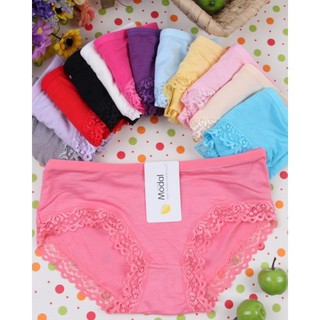 Bộ 10 Quần lót cotton viền ren Modal