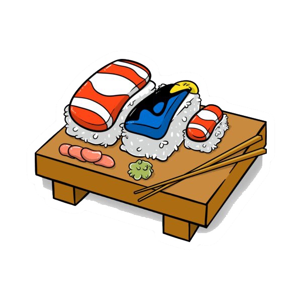 Bộ 30 sticker hình dán SUSHI, hình dán laptop, hình dán dễ thương cute, hình dán nón bảo hiểm