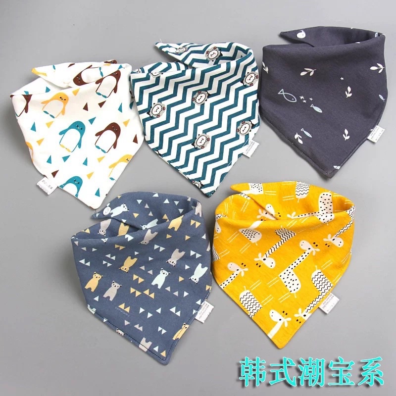 [𝑮𝑰𝑨́ 𝑹𝑬̉ 𝑵𝑯𝑨̂́𝑻] Set 5 yếm 100% Cotton cao cấp cho bé, hình ngộ nghĩnh siêu đáng yêu