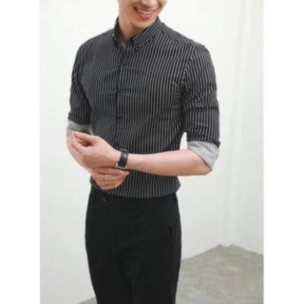 Áo sơ mi kẻ sọc nhỏ hàn quốc, dáng ôm body, phong cách trẻ trung, năng động, phù hợp mọi lứa tuổi | BigBuy360 - bigbuy360.vn