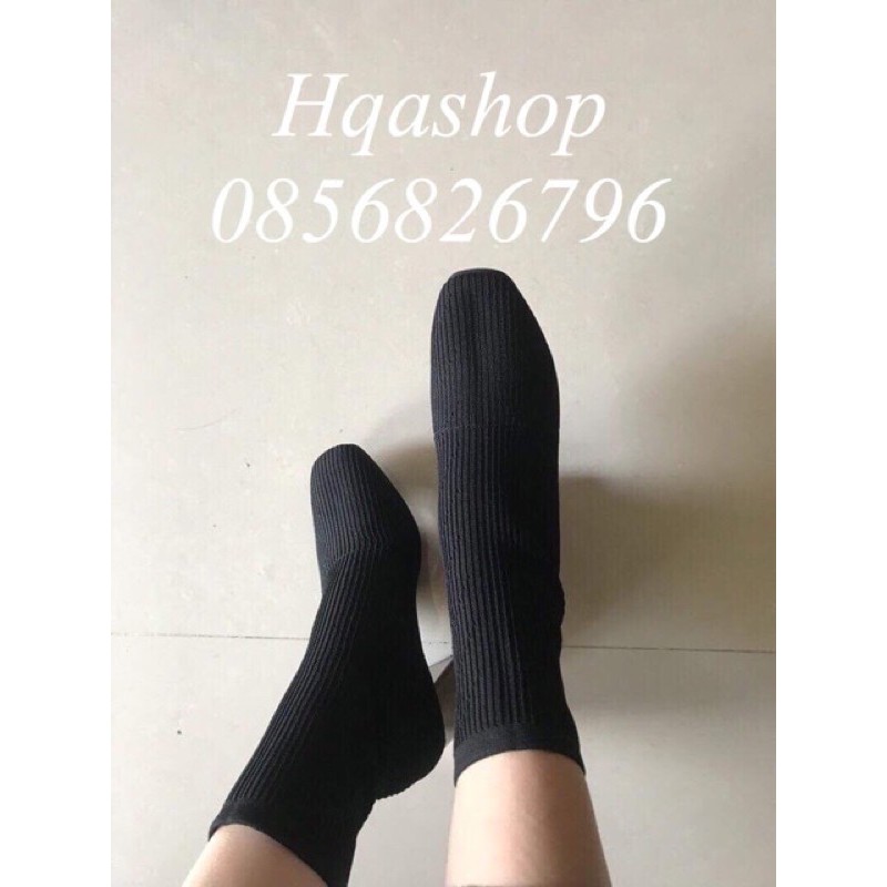 Boot len cổ thấp mũi vuông đế tráng gương cao 7p