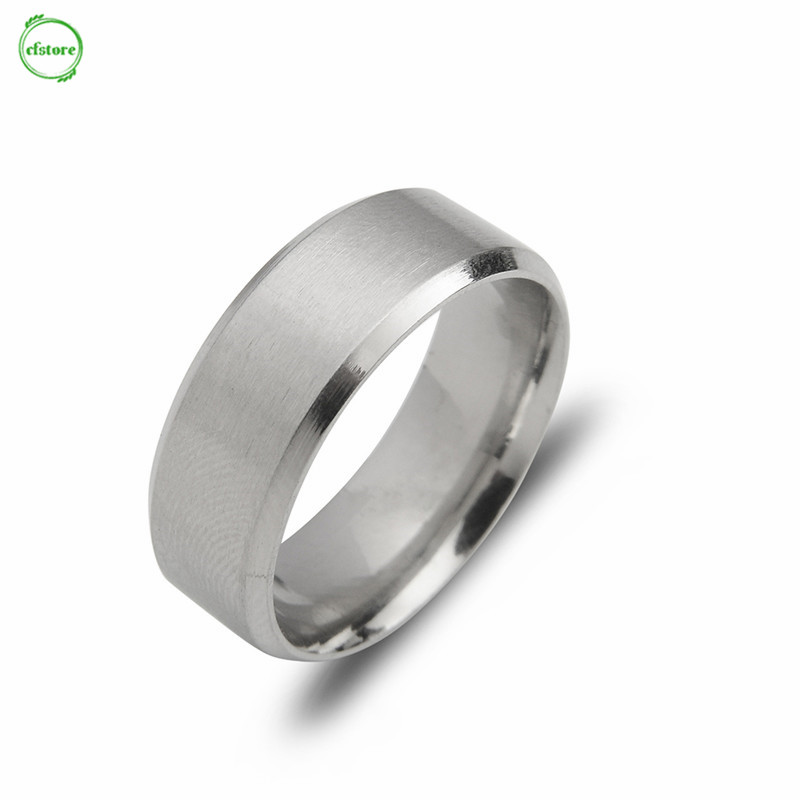 CF Simple Punk Stainless Steel Matte Brushed Ring For Men Jewelry Gift