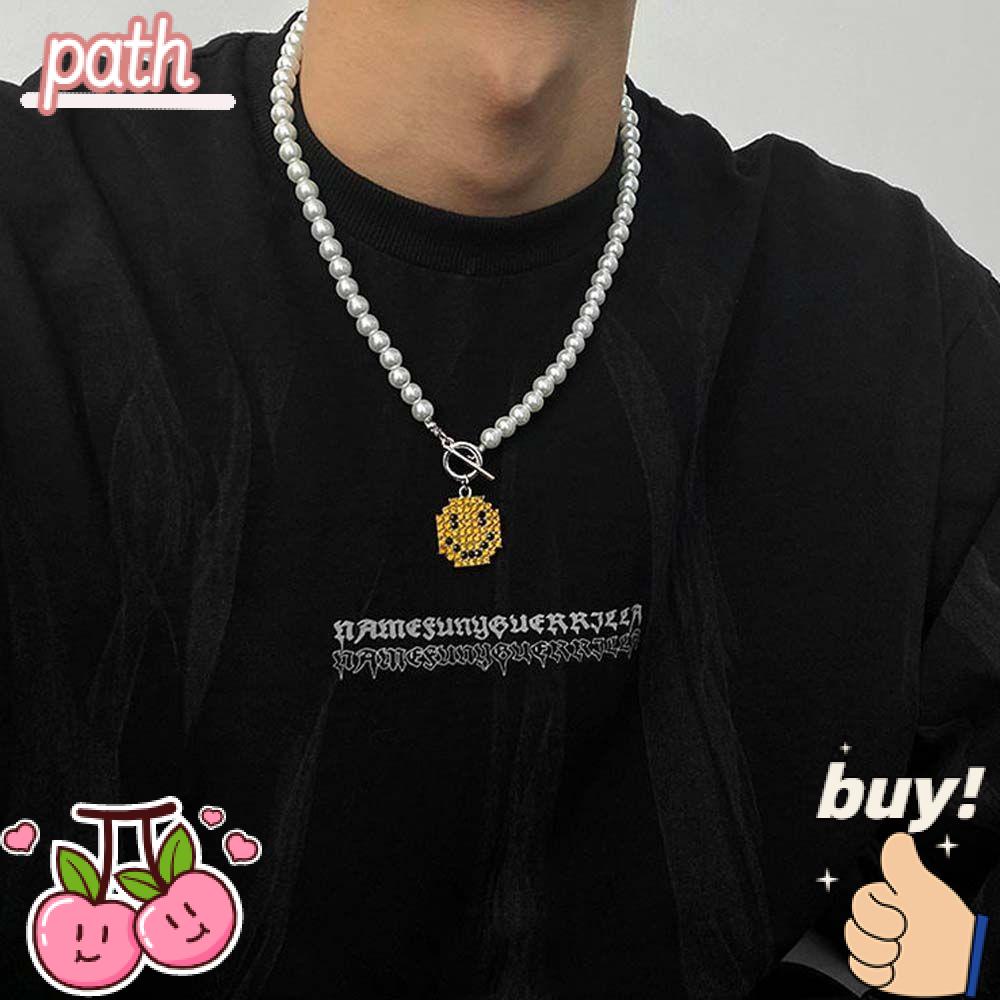 Vòng cổ Chuỗi Hạt Ngọc Trai Mặt Cười Thời Trang Cho Nam