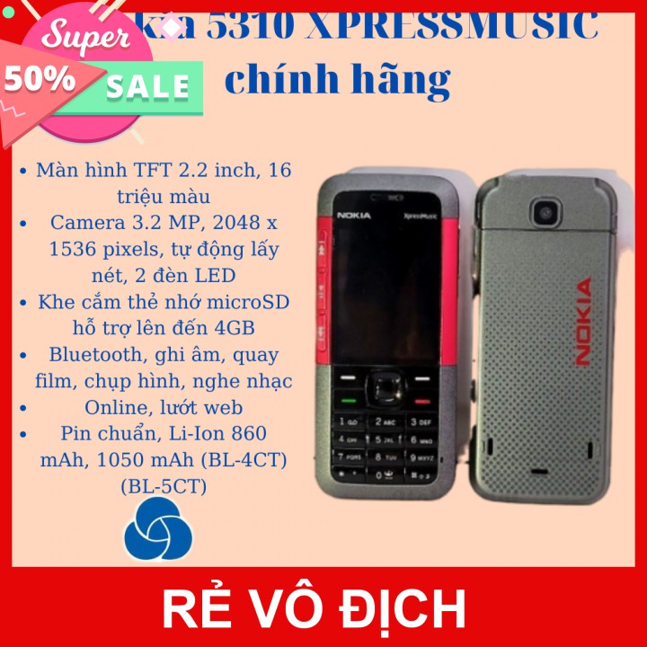 Điện thoại nokia 5310 chính hãng giá rẻ bảo hành 12 tháng