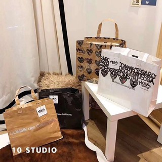 Túi xách du lịch size lớn CDG Túi Mua Sắm PVC Chữ Comme Des Garcons