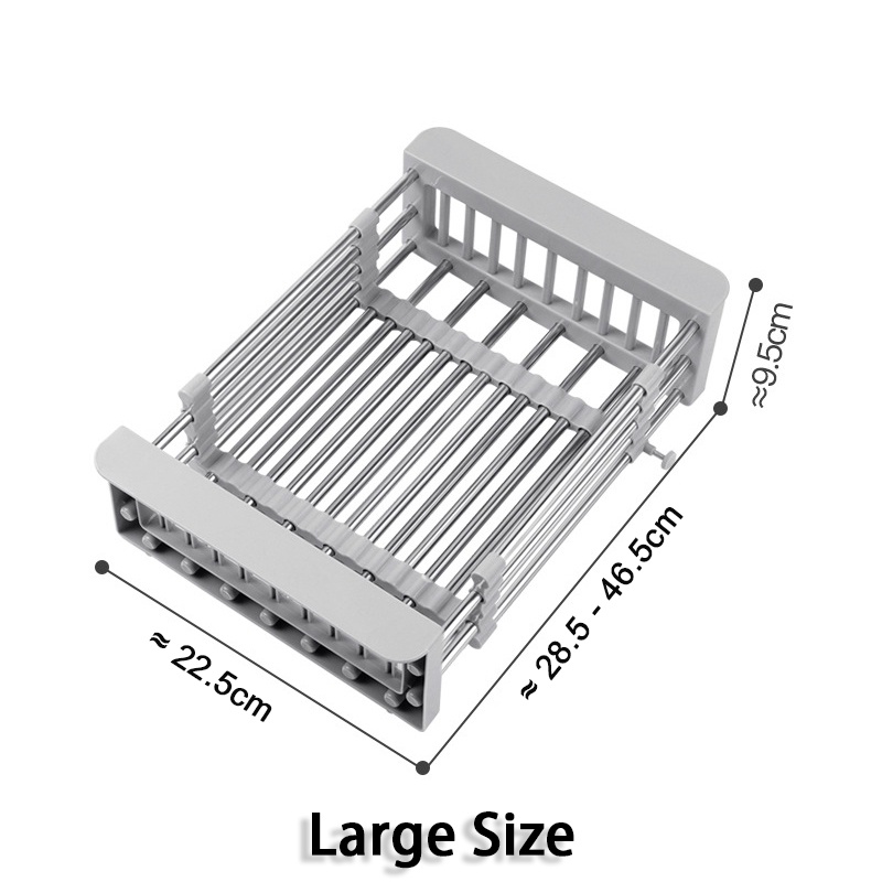Giá Đỡ Chén Dĩa / Trái Cây Bằng Thép Không Gỉ Gắn Bồn Rửa Nhà Bếp