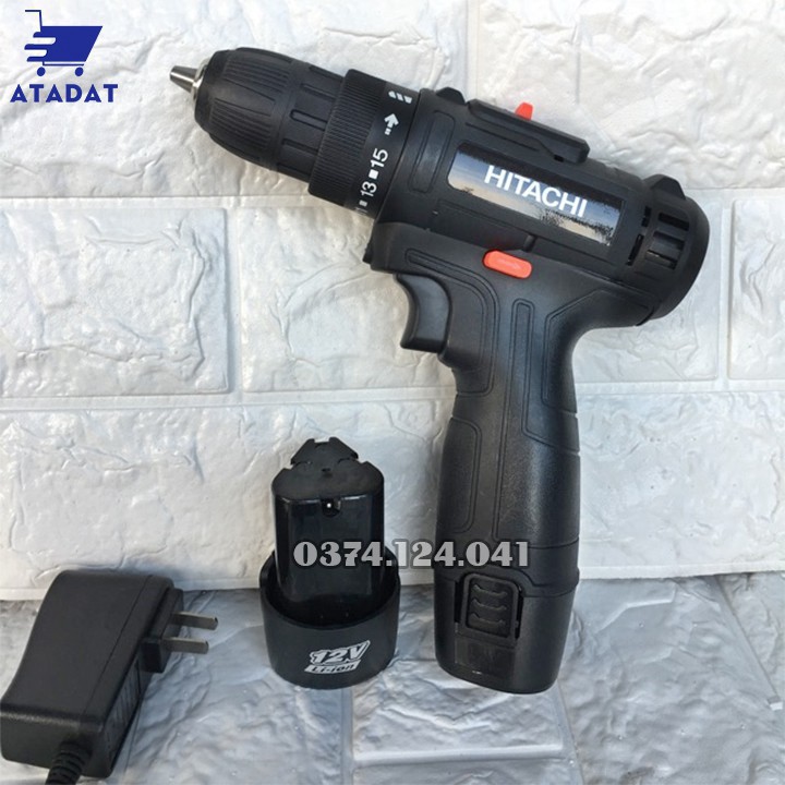 Chính Hãng Máy khoan pin Hitachi 12V - Khoan 2 cấp tốc độ, Lõi đồng - Máy Khoan dùng pin, Máy bắt vít 12V, Đảo chều ...