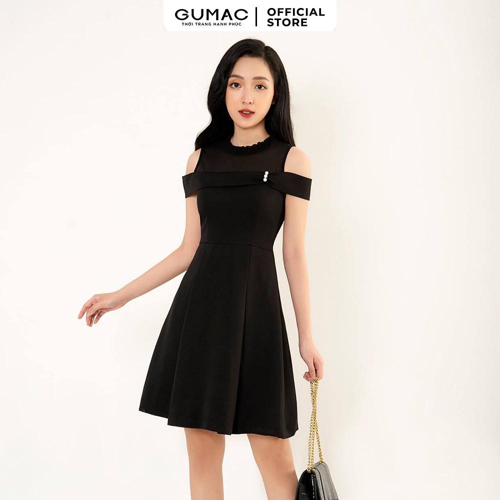 [Mã MABR07062 giảm 8% tối đa 50K đơn từ 249K] Đầm hở vai đính hạt GUMAC DB3261 | BigBuy360 - bigbuy360.vn