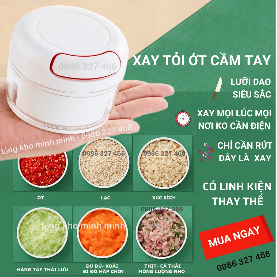Máy Xay Tỏi Ớt Cầm Tay Mini Đa Năng (Chế Biến Đồ Ăn Dặm Cho Bé)
