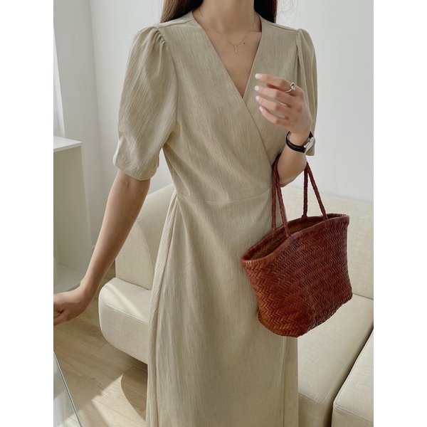 Gray Wrap Dress