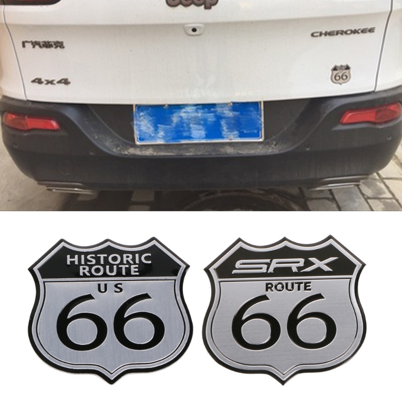 Decal 3D Dán Trang Trí Xe Hơi Bằng Kim Loại Số 66 US