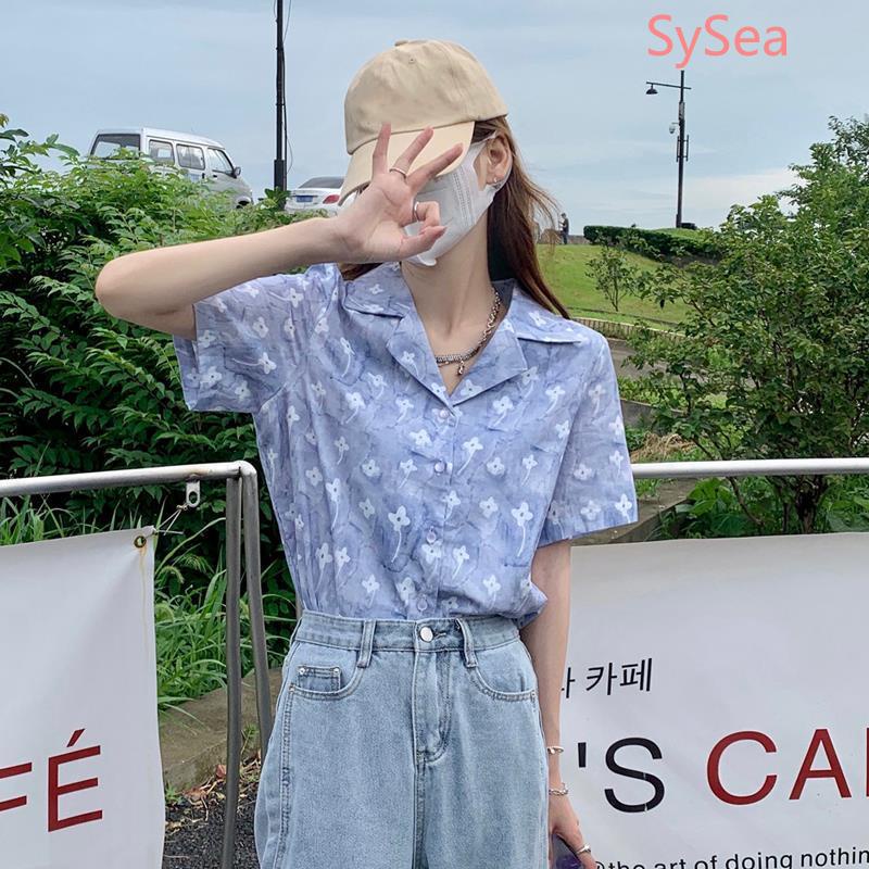 Áo Sơ Mi Ngắn Tay Họa Tiết Hoa Thời Trang Mùa Hè Cho Nữ