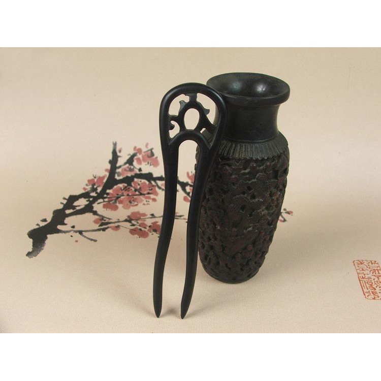 Trâm gỗ VÒNG CUNG ĐÔI cài tóc nữ cổ trang nhã nhặn phong cách cổ đại cosplay thời trang quà tặng xinh xắn thanh lịch