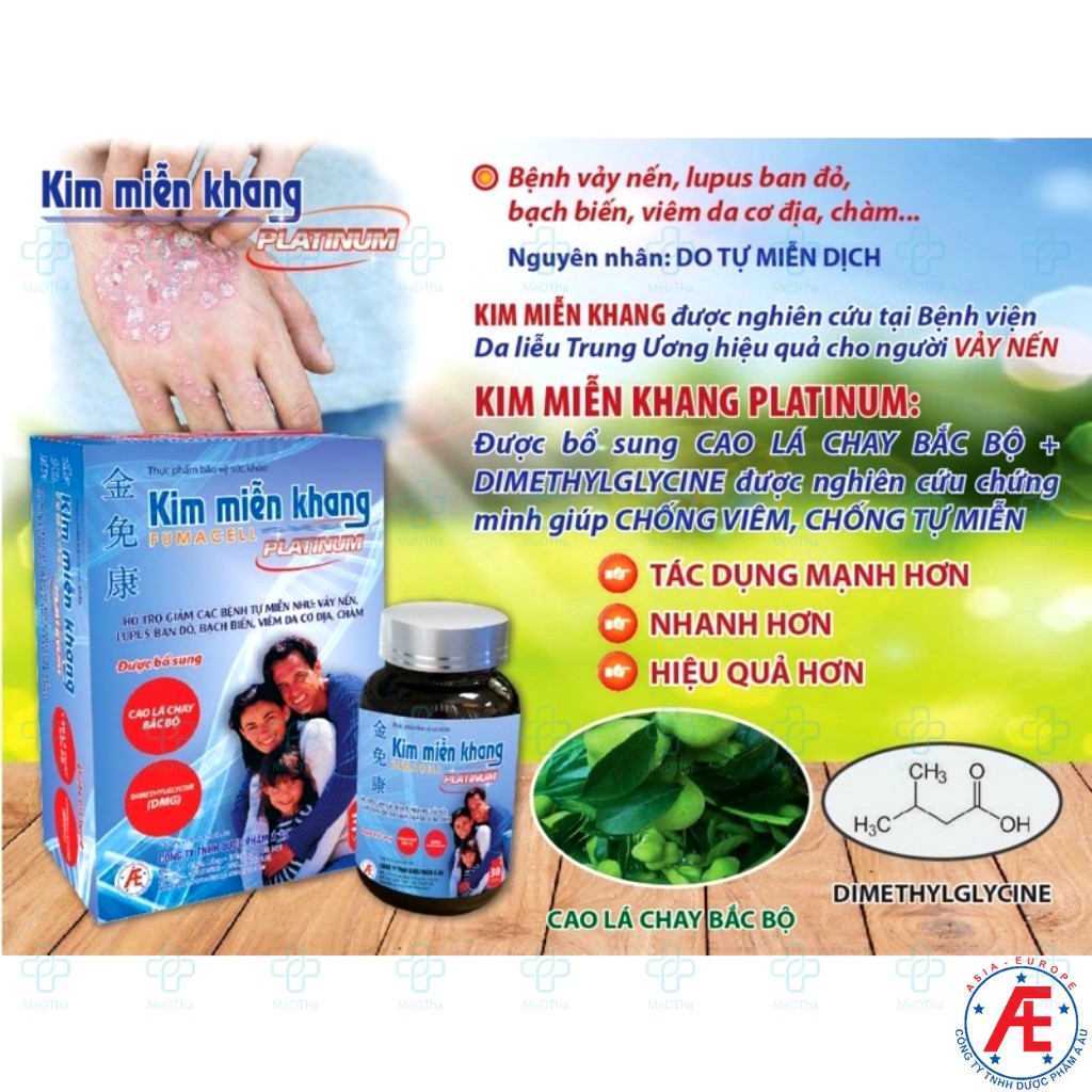 Kim Miễn Khang PLATINUM - Hỗ trợ Lupus Ban Đỏ, Vảy Nến, Chàm, Bệnh Tự Miễn, Điều Hòa Miễn Dịch (Lọ 30 viên) [Chính Hãng]