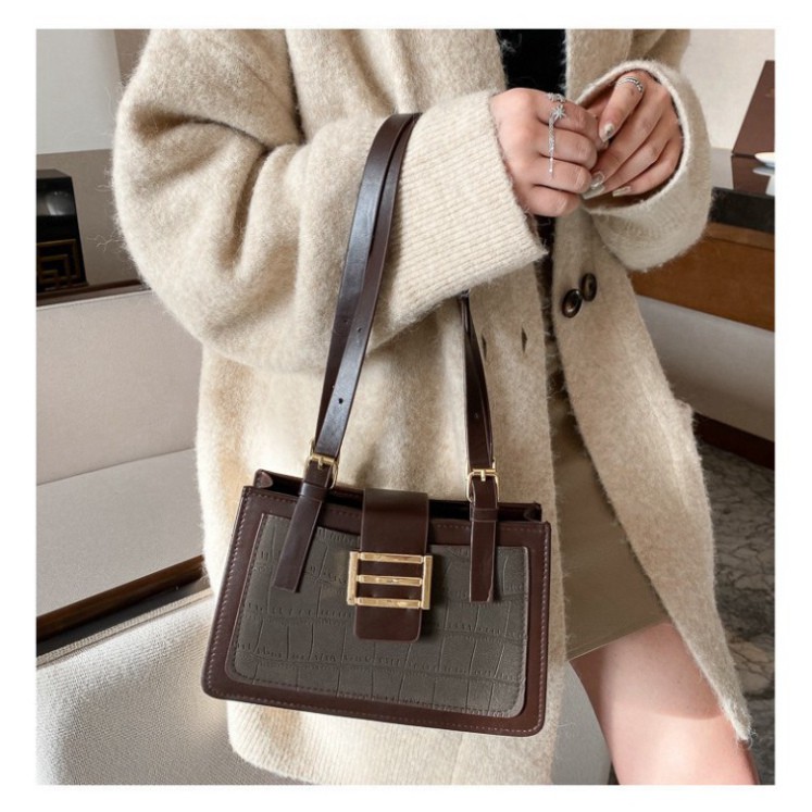 ❤𝑭𝑹𝑬𝑬𝑺𝑯𝑰𝑷 ❤ Túi xách Túi đeo vai nữ Da vân viên da Màu nâu nude đen Cao cấp công sở đi làm dự tiệc | BigBuy360 - bigbuy360.vn