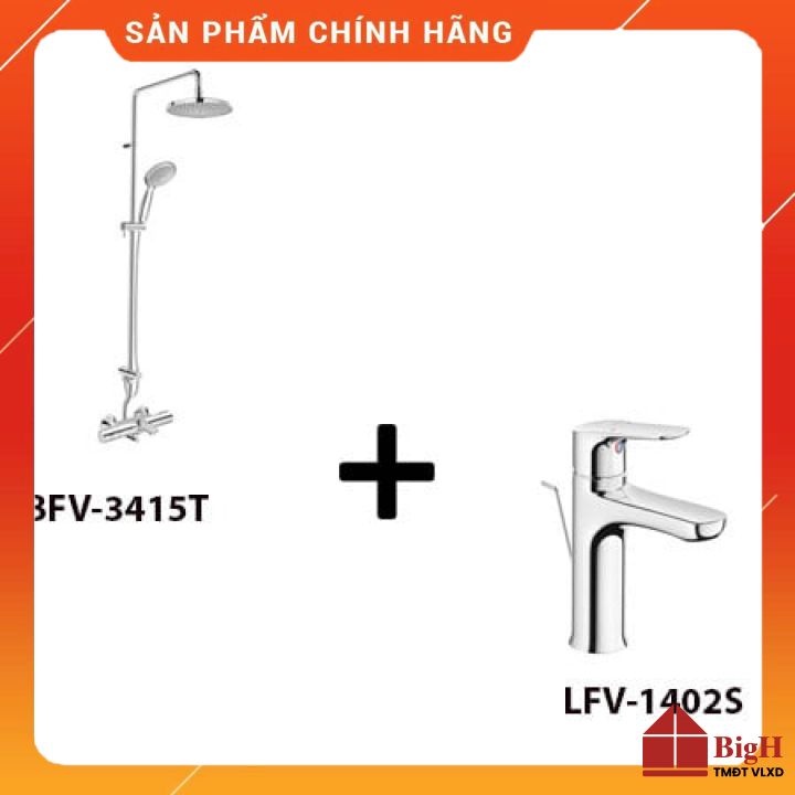 Sen cây Inax BFV-3415T kèm vòi rửa LFV-1402S. Chất liệu đồng mạ crom không trì- Vật liệu xây dựng Bi
