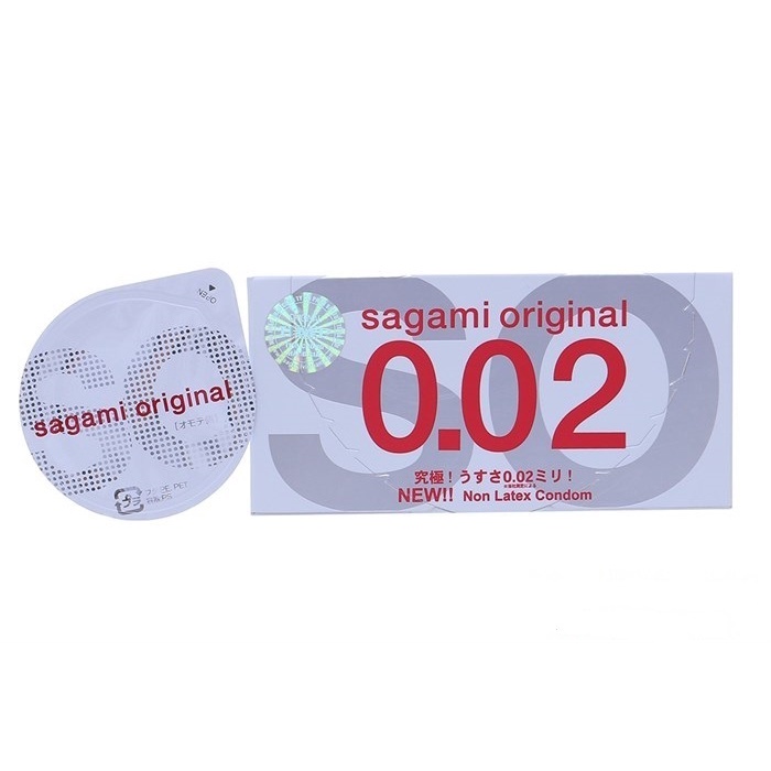 Bao cao su Sagami 002 bcs non latex siêu mỏng hộp 2 chiếc