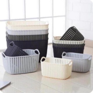 Rổ nhựa giả mây HOLONG phong cách Hàn Quốc
