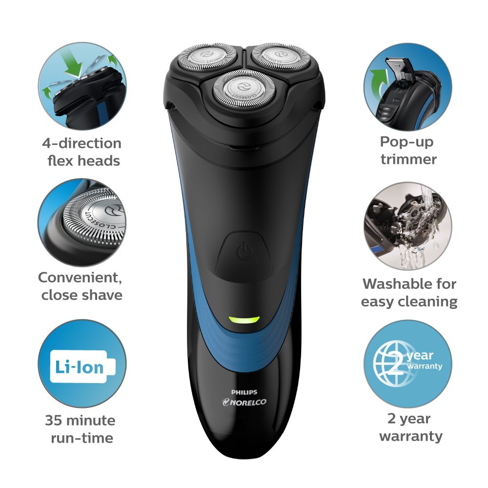 Máy Cạo Râu - Philips Norelco S1560/81 Shaver 2100 Rechargeable Wet Electric Shaver, with Pop-up Trimmer