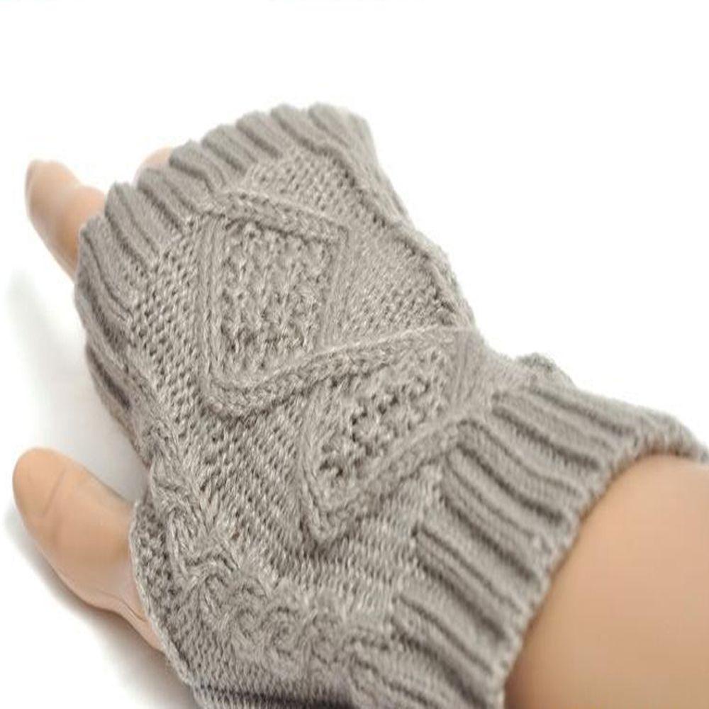 KUNHEV Găng Tay Len Dài Hở Ngón Mẫu Mới Dành Cho Nữ