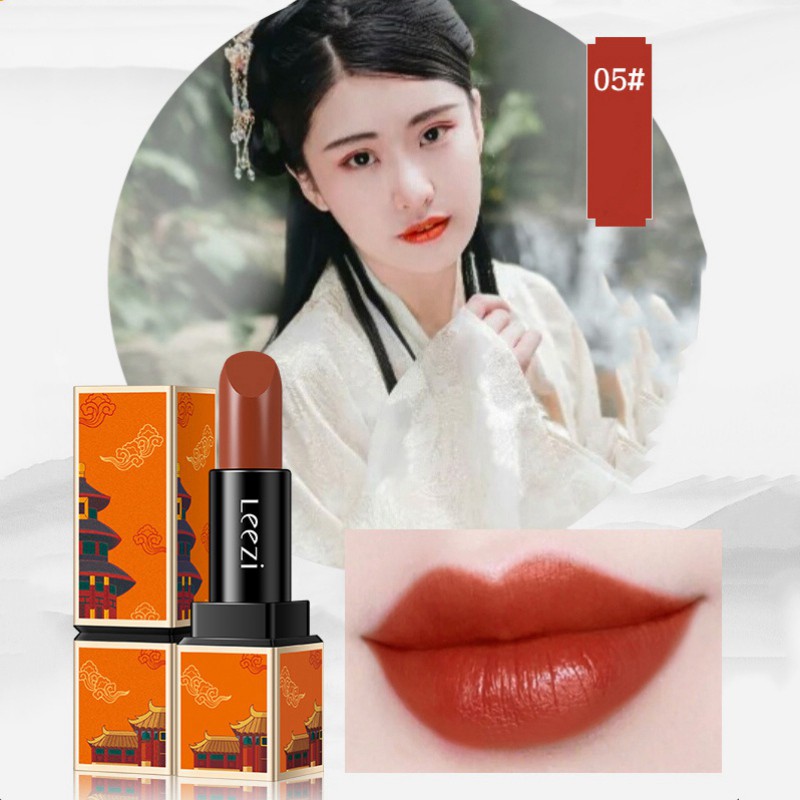 [Hàng mới về] Son lì LEEZI màu sắc mượt mà chống thấm nước chống dính lâu trôi