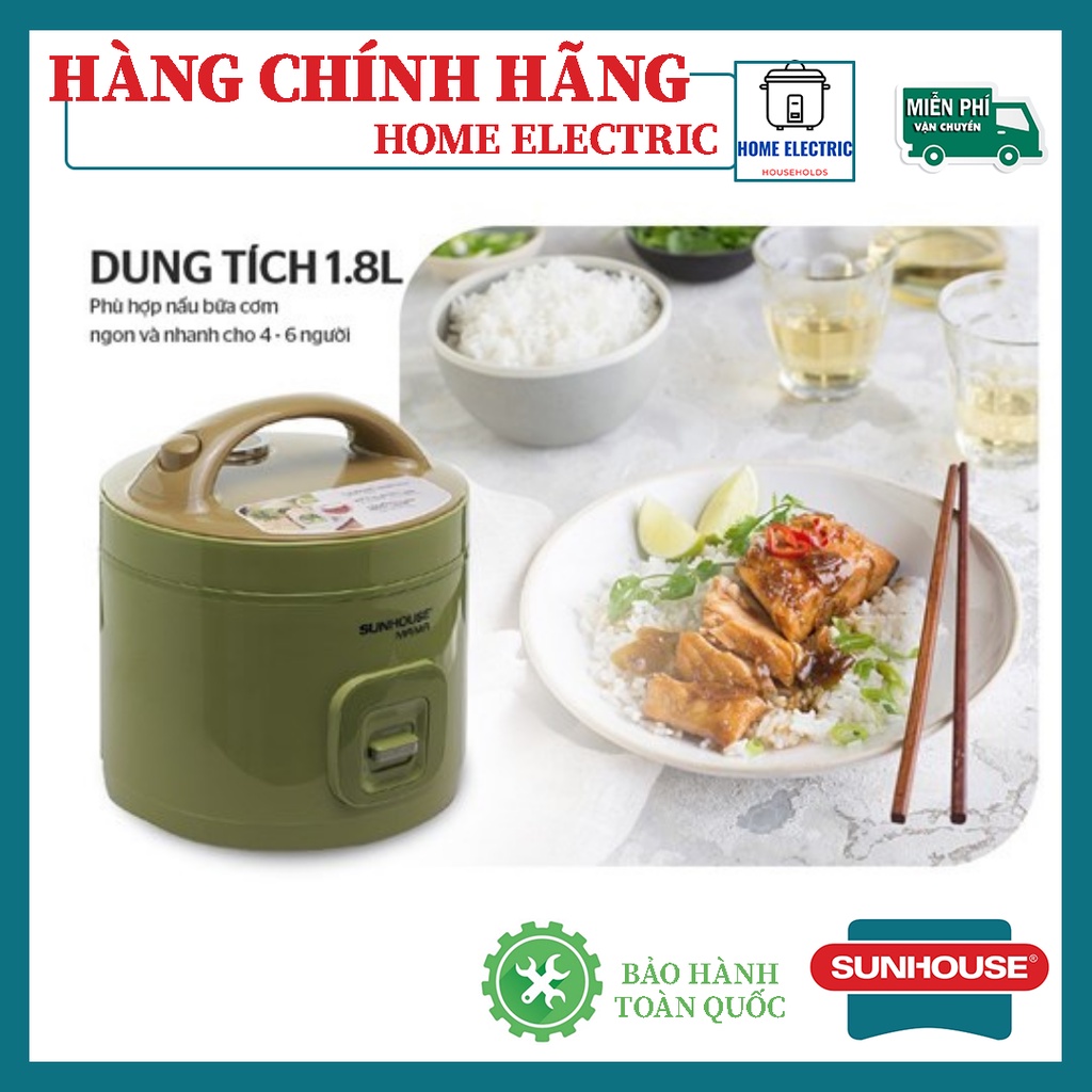 NỒI CƠM ĐIỆN 1.8L SUNHOUSE MAMA SHD8665G CHÍNH HÃNG BẢO HÀNH TOÀN QUỐC 12 THÁNG ĐỔI TRẢ TRONG 7 NGÀY