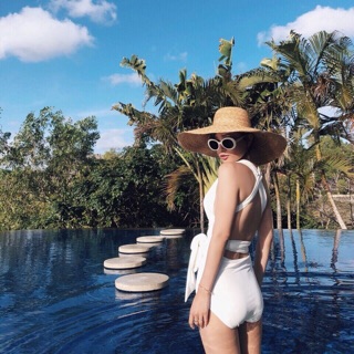 Bikini xẻ ngực chéo lưng trắng