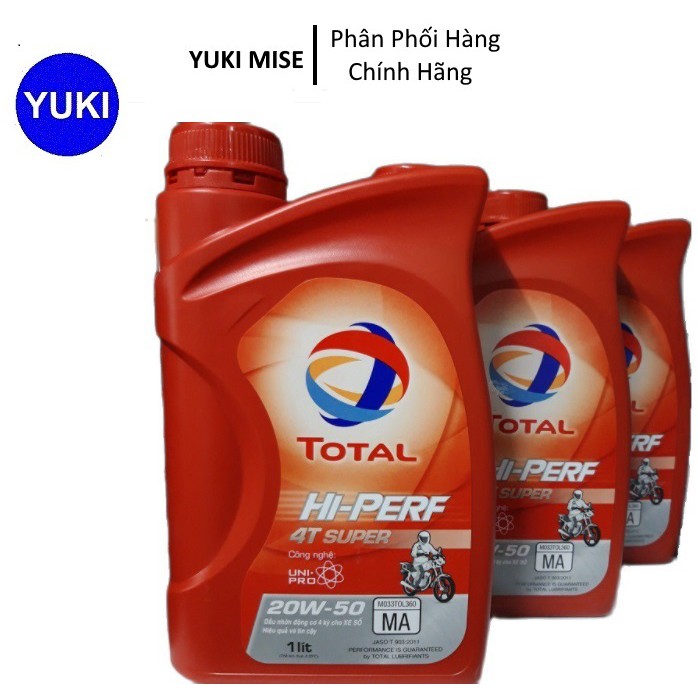 Dầu Nhờn Động Cơ Xe Số TOTAL 4T Super 20W50 1000ml