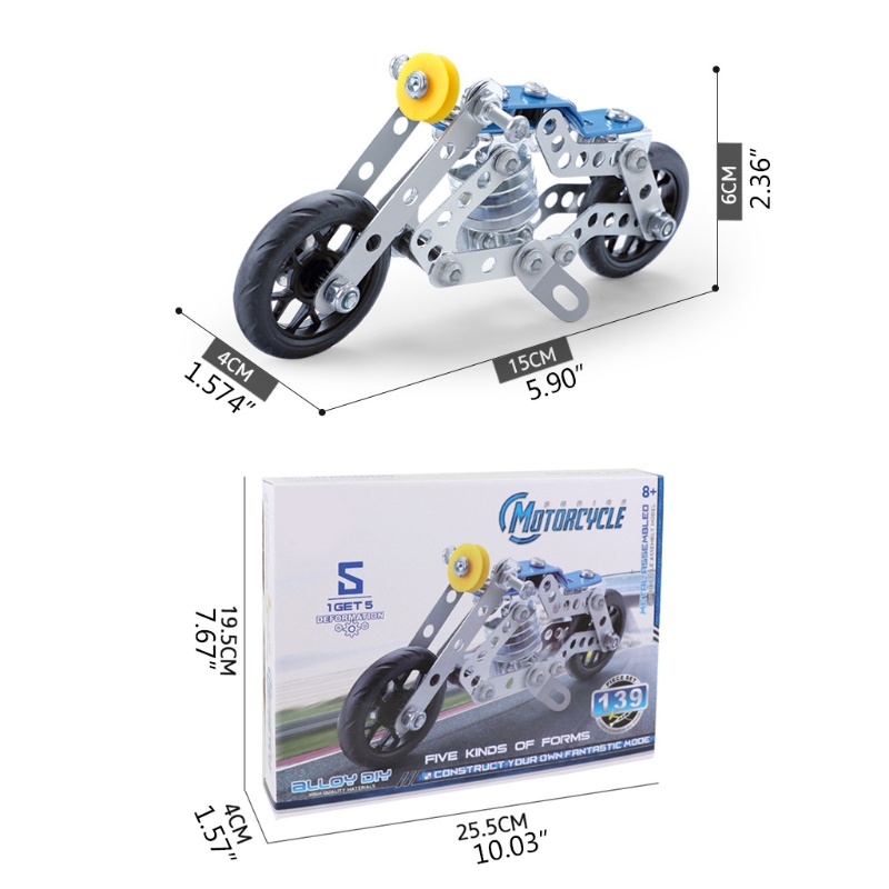 Mô Hình Xe Mô Tô Xây Dựng Bằng Hợp Kim Cho Trẻ Em