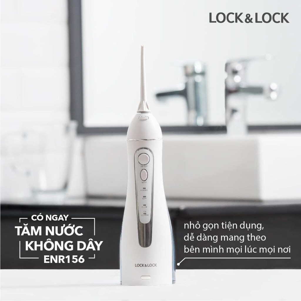 Máy tăm nước không dây Lock&Lock ENR156BLU - 200ml - 4 chế độ hoạt động không gây đau