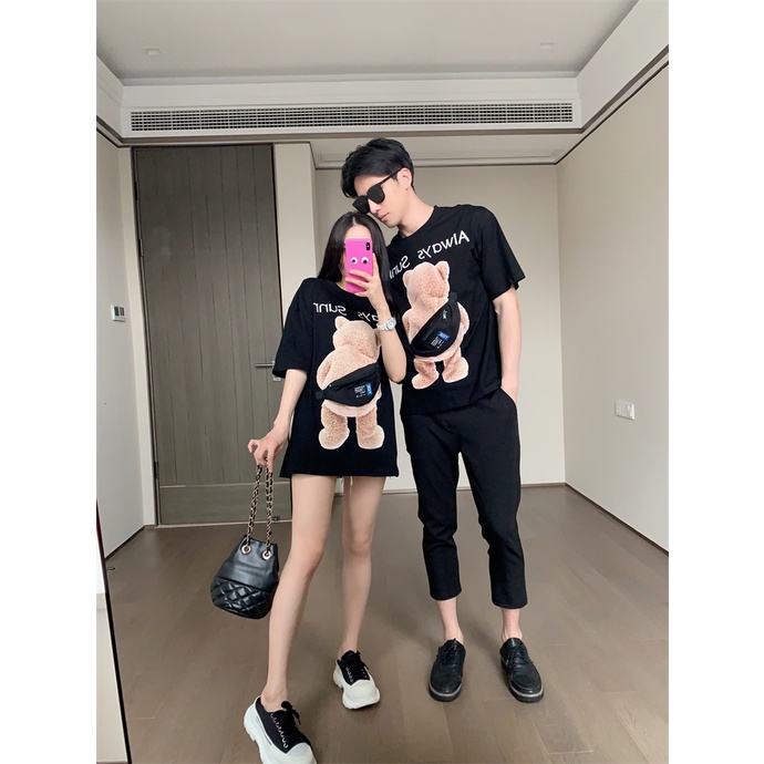 Áo thun tay lỡ nam nữ - áo phông nam nữ unisex form rộng mẫu Gấu Always Sunny Hot chất 100% cotton mềm mịn thấm hút