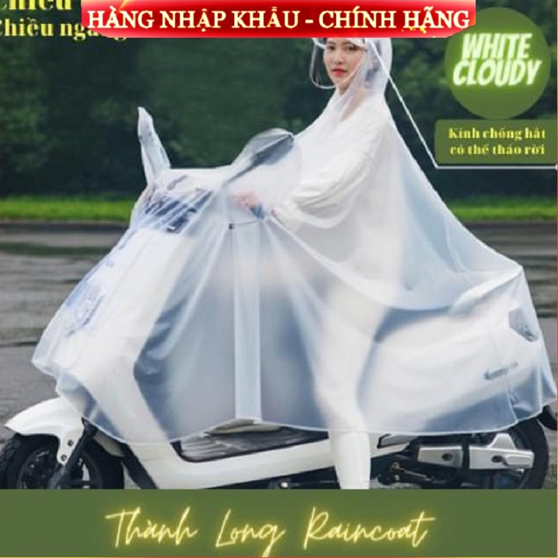 Áo Mưa Trùm Đầu Trong Suốt Thành Long Loại 1 Đầu và 2 Đầu Mềm Mại - Áo Mưa Chính Hãng Có Kính Và Chụp Gương Bền Đẹp