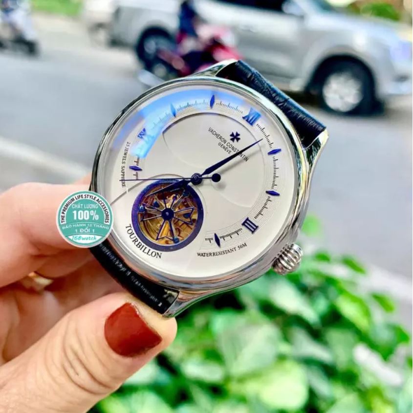 Đồng hồ Nam máy nhật, mẫu 3kim xanh, mặt trắng viền trắng , dòng cơ Automatic size 40mm